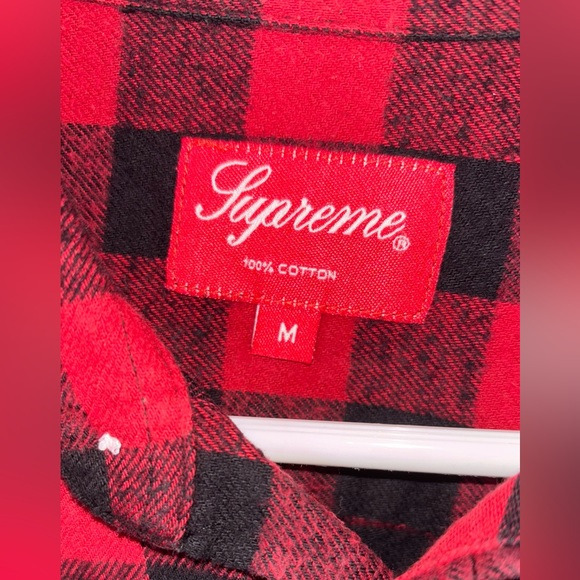 Supreme Flanel Red/black checkered shirt. - Picture 4 of 7